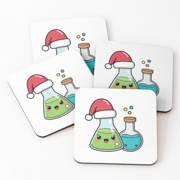 Item preview, Cute Christmas Chemistry Sticker – Kawaii Science Beakers Holiday Design designed and sold by LovelyHomeArt.
