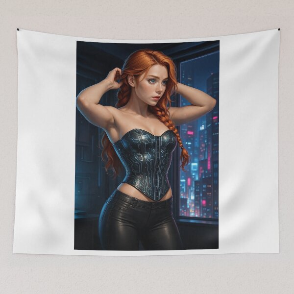 Item preview, Rowan Fletcher arms up corset cyberpunk city designed and sold by CathryneDelamort.