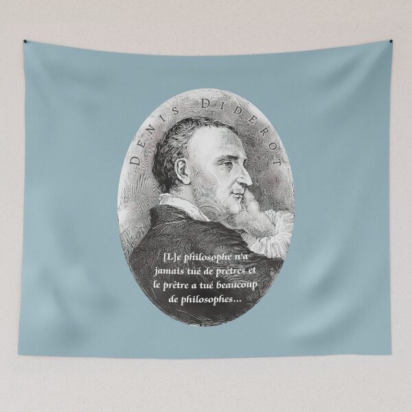 Item preview, Denis Diderot quote: [L]e philosophe n'a jamais tué de prêtres et le prêtre a tué beaucoup de philosophes... designed and sold by artbleed.