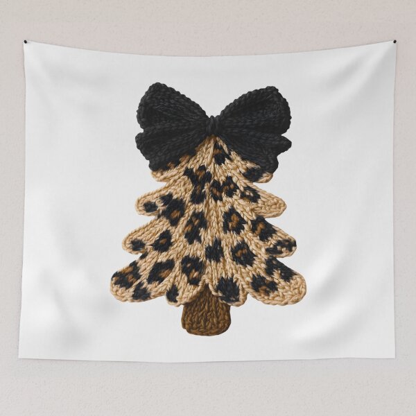 Item preview, Leopard Christmas Tree, Faux Yarn, Holiday, Trendy Xmas, Merry Christmas designed and sold by DesignDenDo ⭐⭐⭐⭐⭐.