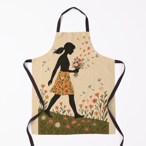 Item preview, Girl with bouquet of flowers – Spring-like silhouette illustration full of lightness and nature designed and sold by MrsMimpi.