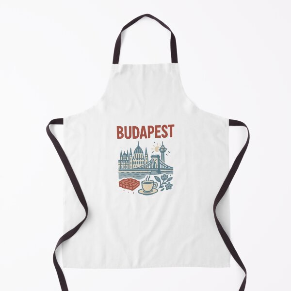 Aperçu de l'œuvre Budapest, Hongrie, illustration minimaliste – Autocollant de voyage européen créée et vendue par Suzy Perez Art.