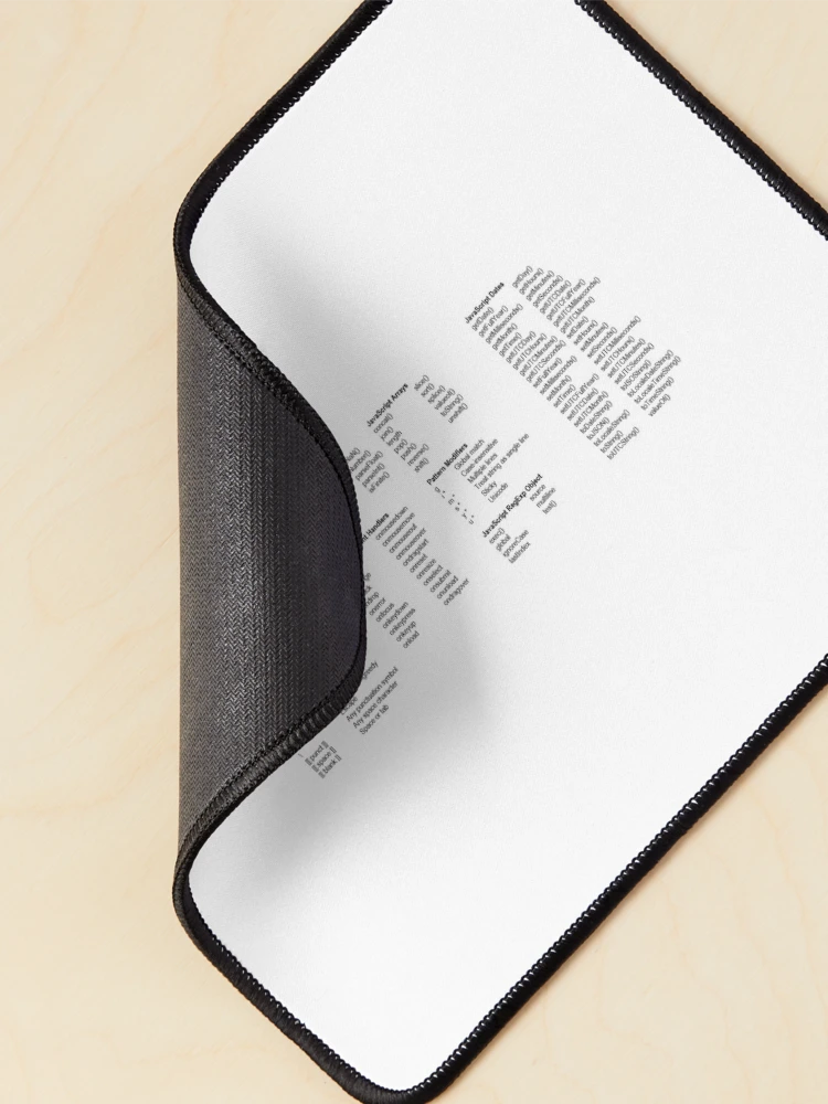 Thumbnail 2 of 5, Mouse Pad, JavaScript Cheat Sheet designed and sold by UsefulLittleThings.