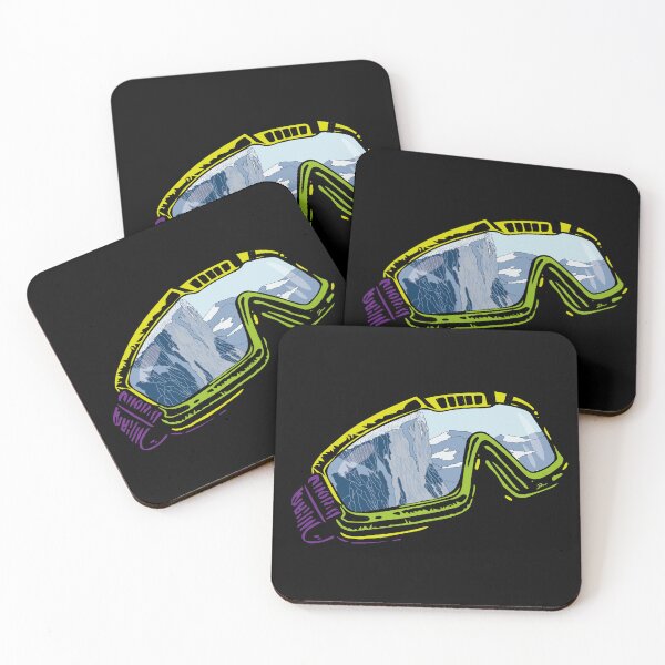 Item preview, Ski Goggles with Mountain Reflection | Aesthetic Winter Sport Line Art designed and sold by SKETCHYANDGRAPHIC.