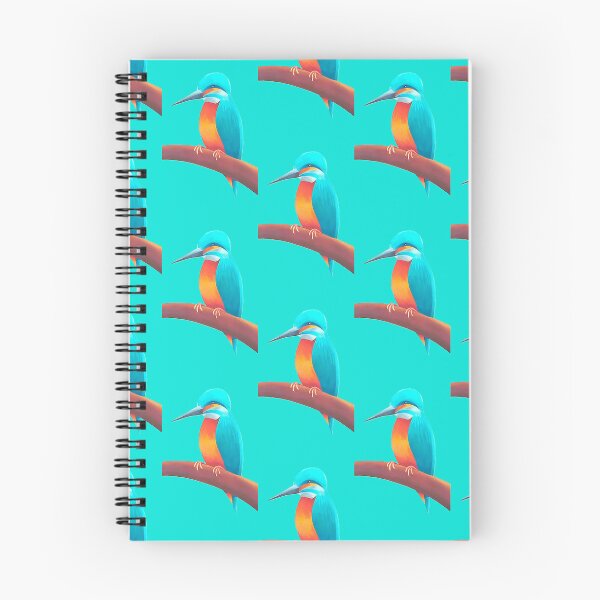 Item preview, Striking kingfisher design teal background unique original artwork gift present designed and sold by Arniesart85.