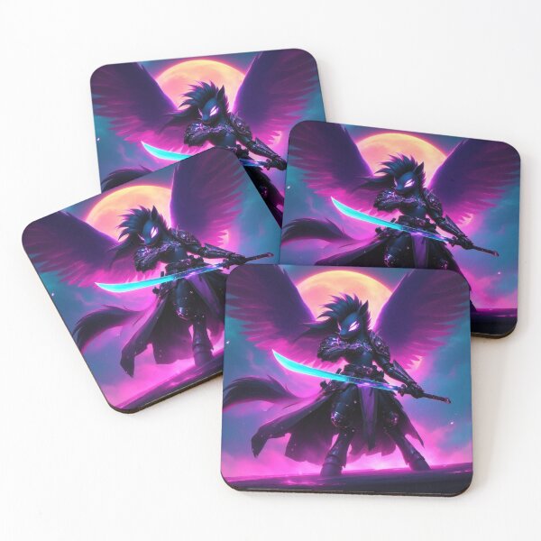 Item preview, Dark Cyberpunk Winged Pony with Glowing Katana designed and sold by SweetRossel.