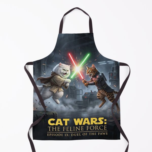 Item preview, Cat Wars Epic Sci-Fi Cat Duel - Persian vs Bengal Laser Sword Battle designed and sold by KaryaVisionSTR.