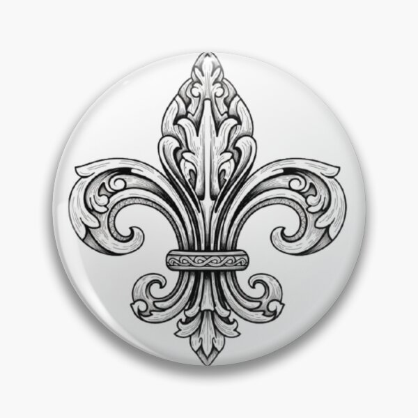 Item preview, Fleur De Lys Black White Heraldic Medieval Crest designed and sold by ProjectNoah.