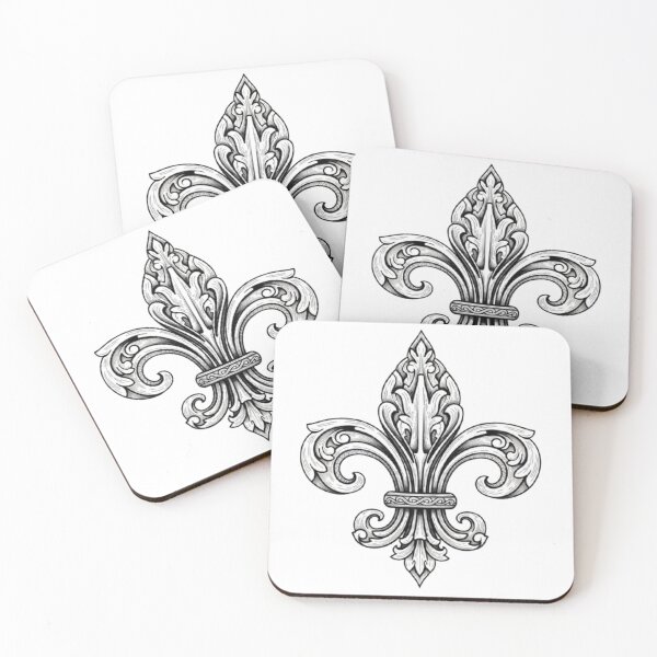 Item preview, Fleur De Lys Black White Heraldic Medieval Crest designed and sold by ProjectNoah.