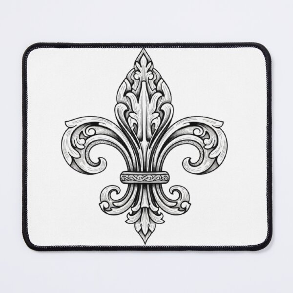 Item preview, Fleur De Lys Black White Heraldic Medieval Crest designed and sold by ProjectNoah.