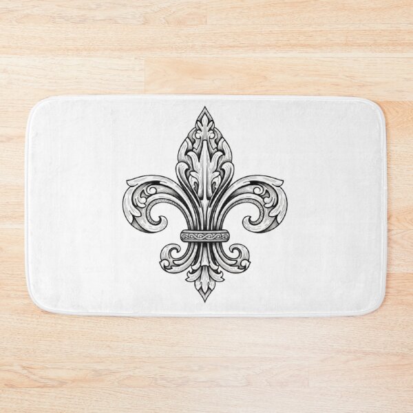 Item preview, Fleur De Lys Black White Heraldic Medieval Crest designed and sold by ProjectNoah.