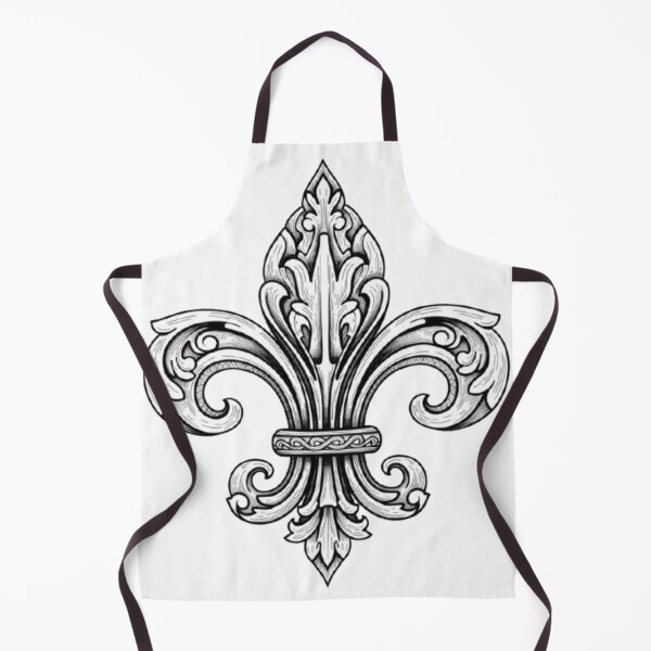 Item preview, Fleur De Lys Black White Heraldic Medieval Crest designed and sold by ProjectNoah.