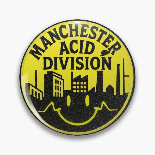 Item preview, Manchester Acid Division – Yellow Acid House City Badge designed and sold by |TRSSHOP|.