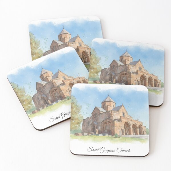 Item preview, Saint Gayane Church Watercolor Art  Armenia Historic Monastery designed and sold by NareArt.
