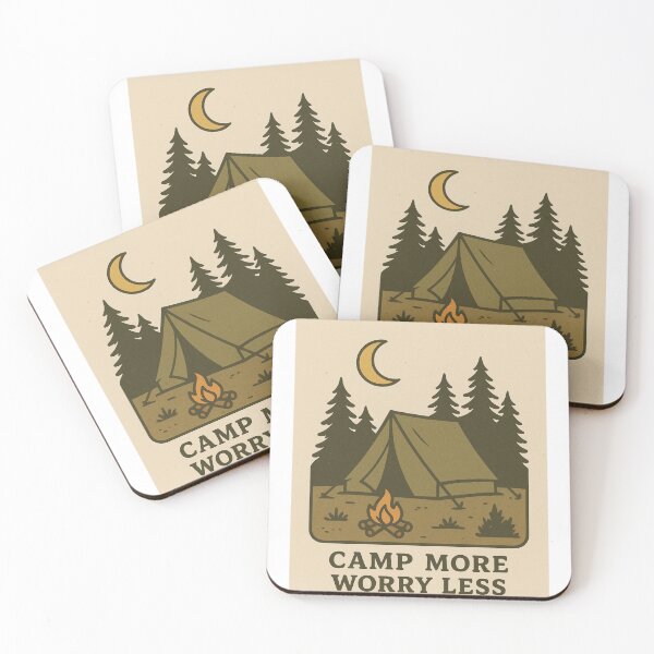 Item preview, Camp More Worry Less Retro Camping Design designed and sold by MIArt Studio.