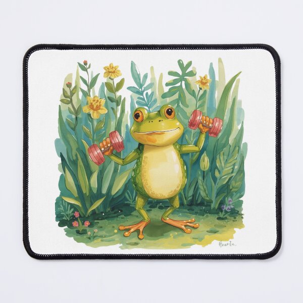 Item preview, Fitness Frog in the Garden designed and sold by Snacky Paws.
