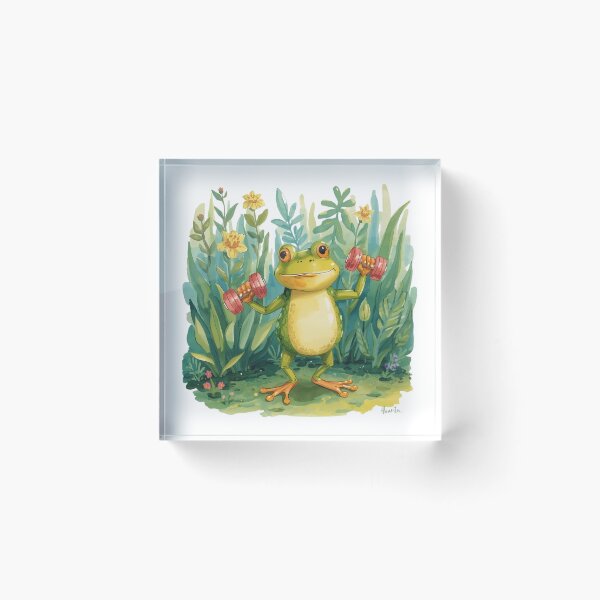 Item preview, Fitness Frog in the Garden designed and sold by Snacky Paws.