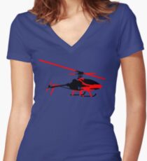 Helicopter Model Women's Fitted V-Neck T-Shirt