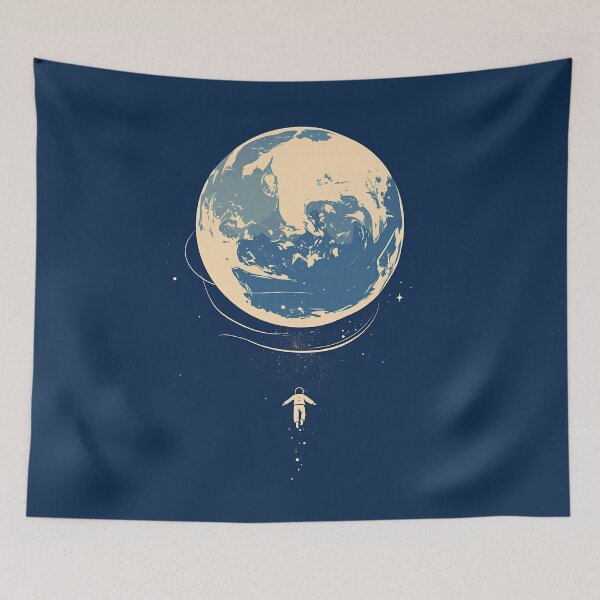 Item preview, Minimal Falling Pajama Astronaut – Modern Silhouette Toward Earth Icon designed and sold by Windy-market.