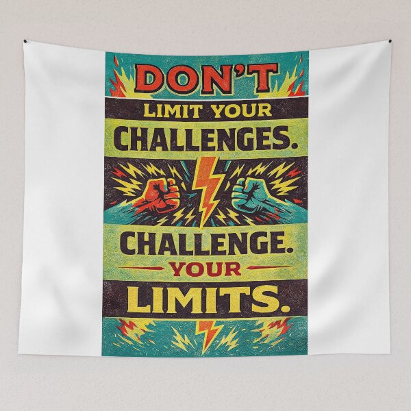 Item preview, Retro Fitness Motivation Quote – Challenge Your Limits Design designed and sold by Born To Be Fit.