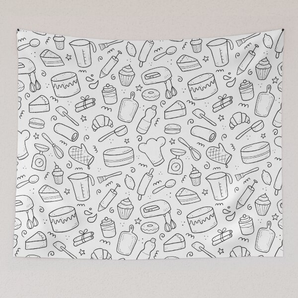 Item preview, Bakers Gonna Bake | Black and White Kitchen Icons designed and sold by SpencerReedDes.