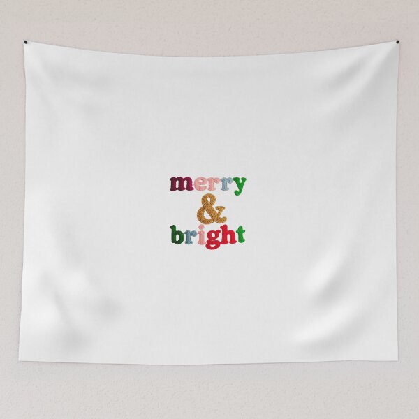 Item preview, Chunky Knit "Merry & Bright" with Gold Glitter Ampersand - Cozy Christmas Holiday Design designed and sold by disenokart.