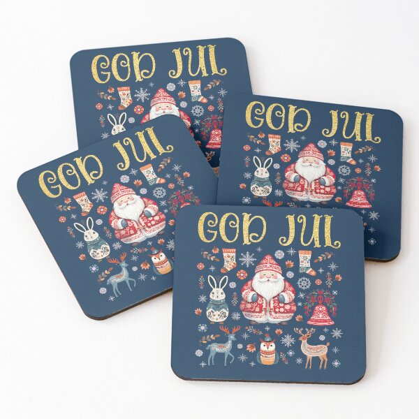 Item preview, God Jul Scandinavian Christmas – Santa Nordic Folk Art Winter designed and sold by Pingestre.