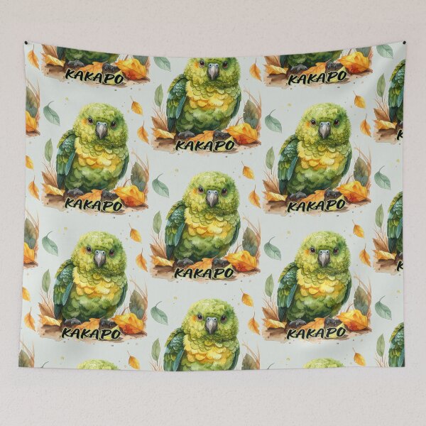 Item preview, Kakapo parrot in jungle leaves, funny designed and sold by LiskoDesign.