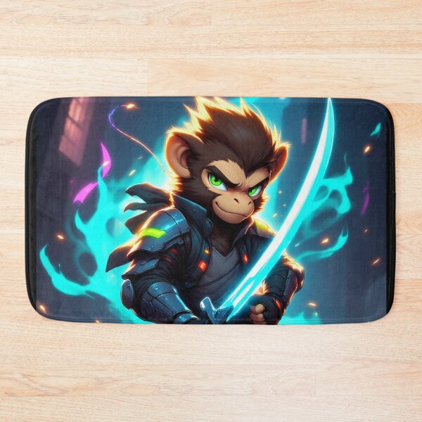 Item preview, Cyberpunk Warrior Monkey with Glowing Katana designed and sold by SweetRossel.