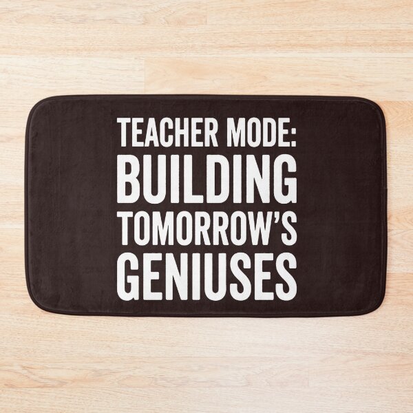 Item preview, Teacher Mode Building Tomorrow's Geniuses Distressed Block Text Educator Tee designed and sold by 519xdesign.