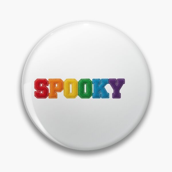 Artikelvorschau, Regenbogen-Filzaufnäher mit dem Aufdruck „SPOOKY“ – Halloween-Stickerei im College-Stil entworfen und verkauft von disenokart.