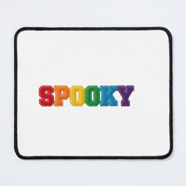 Item preview, Rainbow Felt Patch "SPOOKY" Text - Collegiate Style Halloween Embroidery Design designed and sold by disenokart.