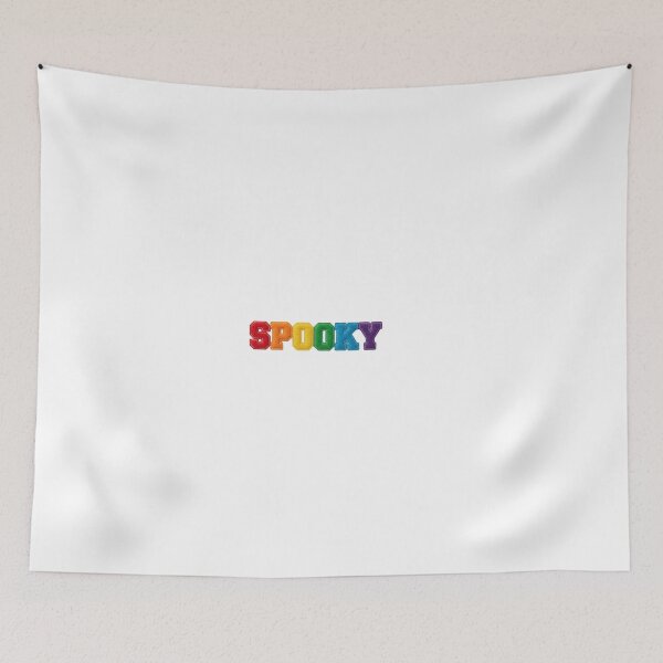 Item preview, Rainbow Felt Patch "SPOOKY" Text - Collegiate Style Halloween Embroidery Design designed and sold by disenokart.