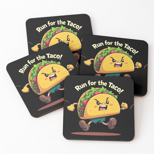 Item preview, RUN FOR THE TACO!! T-Shirt - Funny Angry Taco Fitness Motivation Tee designed and sold by Design-Pro-21.