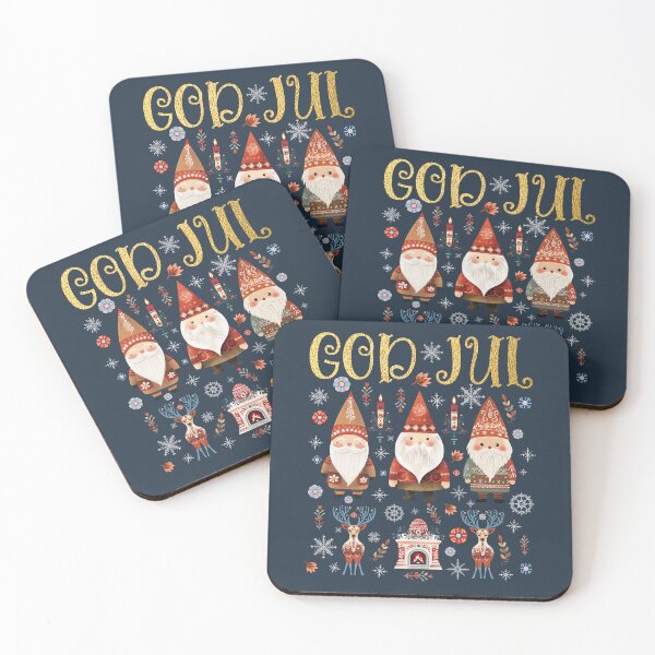 Item preview, God Jul Tomte Gnome Nordic Folk Art – Winter Holiday Scandinavian Christmas designed and sold by Pingestre.