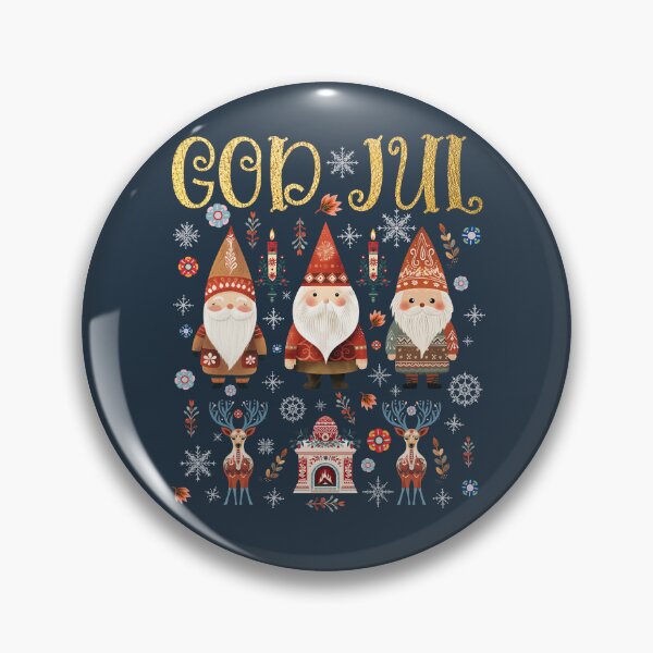 Item preview, God Jul Tomte Gnome Nordic Folk Art – Winter Holiday Scandinavian Christmas designed and sold by Pingestre.