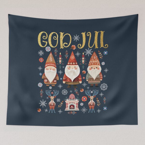 Item preview, God Jul Tomte Gnome Nordic Folk Art – Winter Holiday Scandinavian Christmas designed and sold by Pingestre.