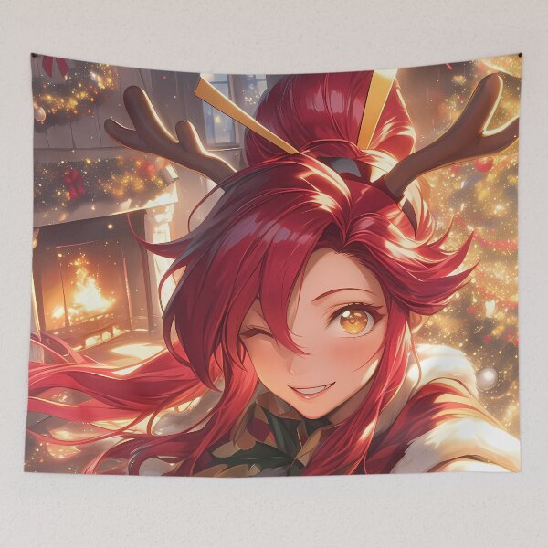 Item preview, Yoko Littner Christmas Charm Gurren Lagann Anime Girl Santa Claus Winter Snowy Night designed and sold by HumbertoValveno.