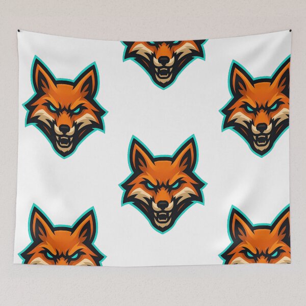 Item preview, Turquoise Fox Head – Neon Outline Mascot Illustration designed and sold by Dax Studio.