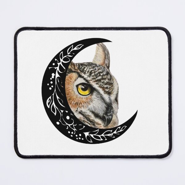 Item preview, Owl and Cresent moon designed and sold by OnaleeNicklinArt.