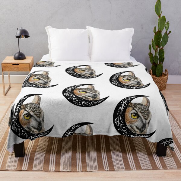 Item preview, Owl and Cresent moon designed and sold by OnaleeNicklinArt.