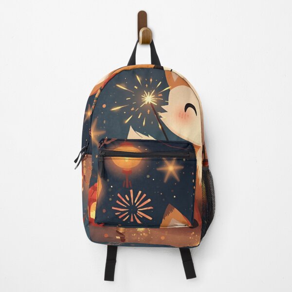 Item preview, Adorable Fox New Year Celebration – Lanterns and Fireworks Illustration designed and sold by WildlifeWhimsy.