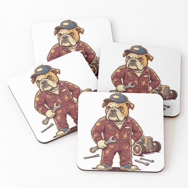 Item preview, Bulldog Mechanic – Retro Grease Monkey Garage Art designed and sold by Royalsticker.