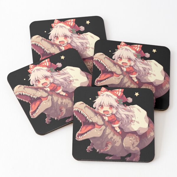 Item preview, Fujiwara No Mokou Christmas Dinosaur Ride Anime Touhou Chibi Kawaii designed and sold by HumbertoValveno.