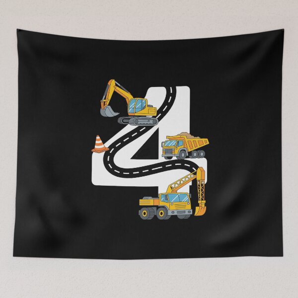 Item preview, 4th Construction Birthday Party Excavator Boys 4 Years Old  designed and sold by CombatTask.