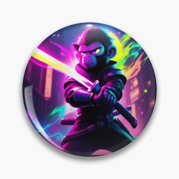 Item preview, Cyberpunk Ninja Monkey with Katana designed and sold by SweetRossel.