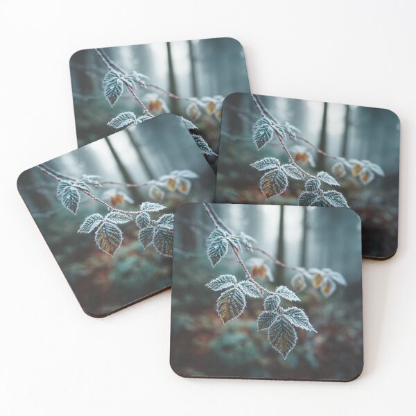 Item preview, Frosted leaves in winter forest designed and sold by Lol&love.
