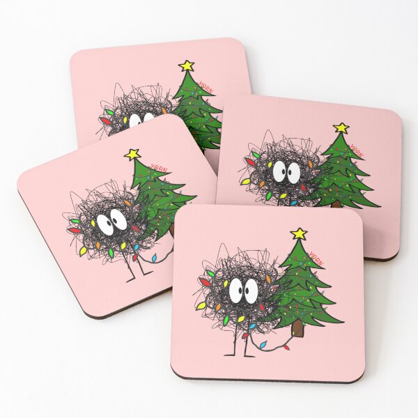 Item preview, Yorn Character Decorating a Christmas Tree with Lights designed and sold by LeonaLines.