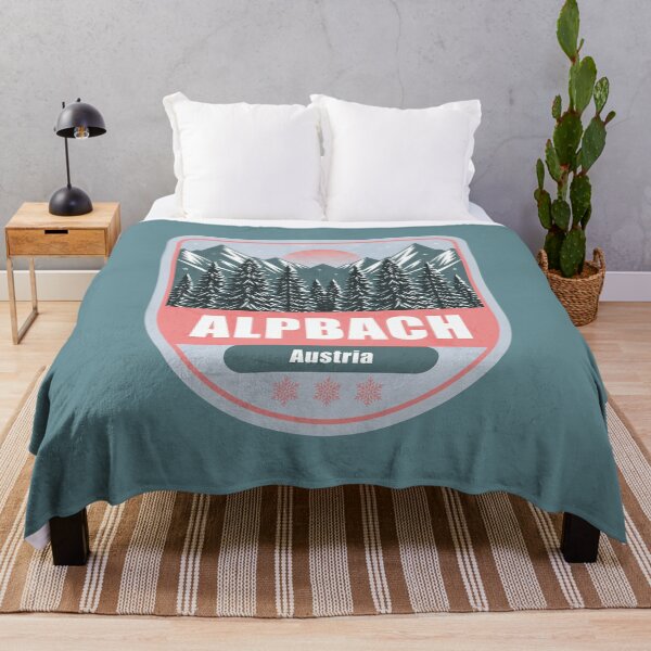 Item preview, Alpbach Austria – Snowy Mountain Winter Badge designed and sold by CynthiaGraphics.