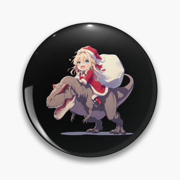 Item preview, Violet Evergarden Christmas Dinosaur Ride Anime Chibi Kawaii Festive Fantasy designed and sold by HumbertoValveno.